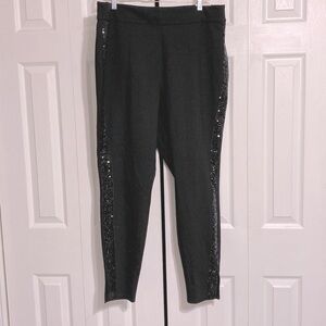 Lane Bryant NWT black sequin ponte mid rise leggings pants size 18 / 20